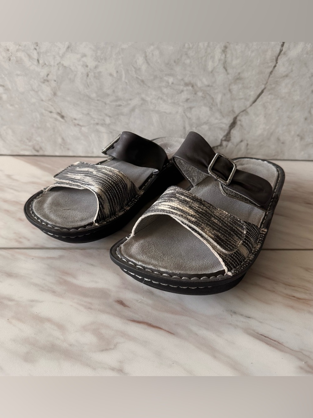 Alegria Karmen KAR-840 Leather Comfort Slide Sandals Size 38 US 7.5-8